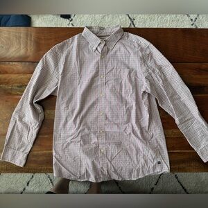 Chaps Men's Red and White Checkered Button Down Shirt